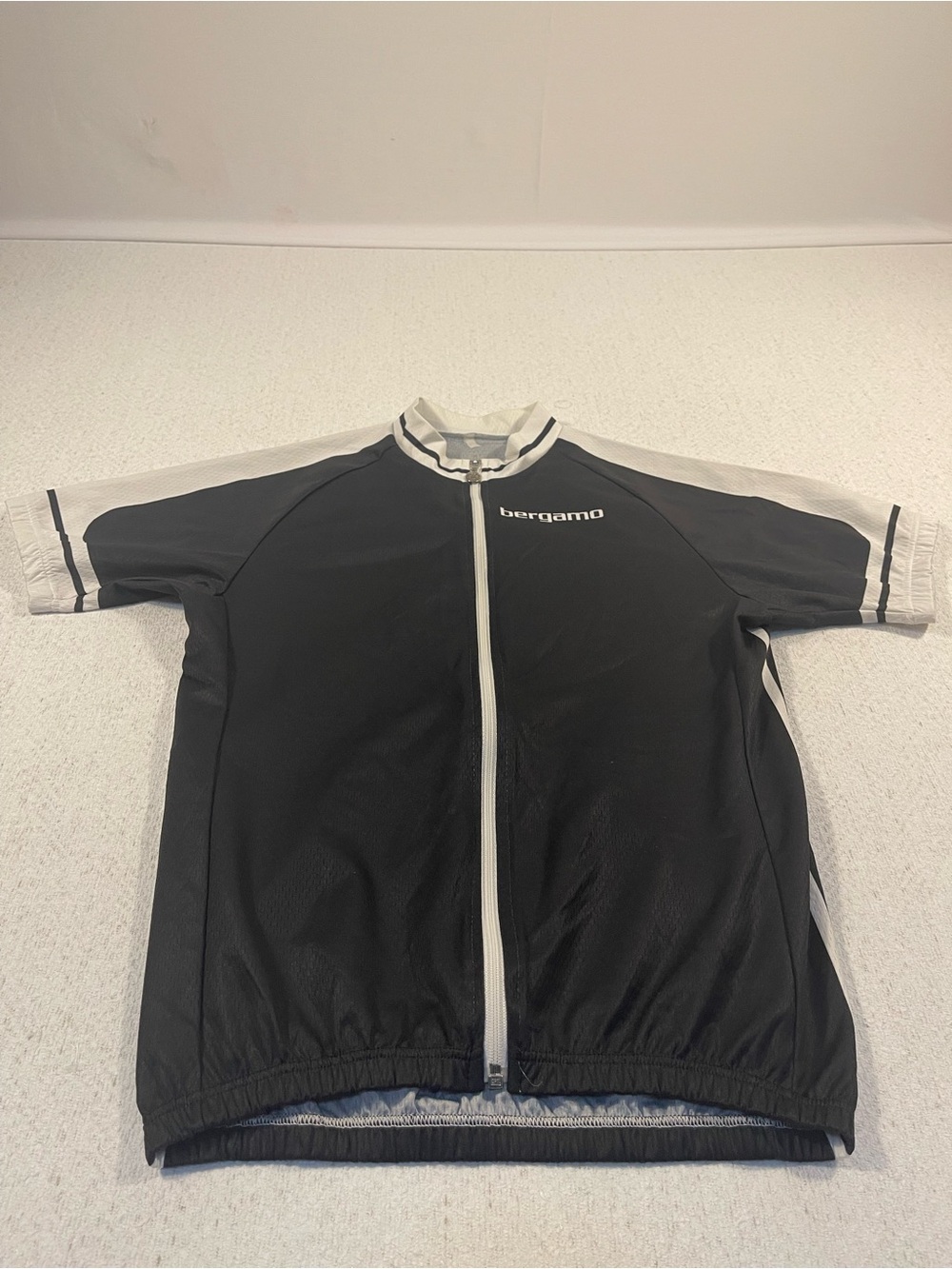 Bergamo Men's Large Cycling Jersey Full Zip Short Sleeve Rear Pockets. SKU#0633